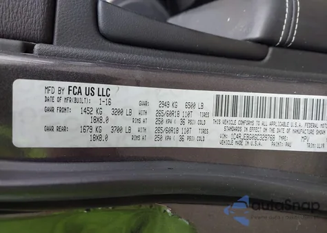 2016 Jeep Grand Cherokee Limited из США, поврежденный, VIN 1C4RJEBG0GC329768